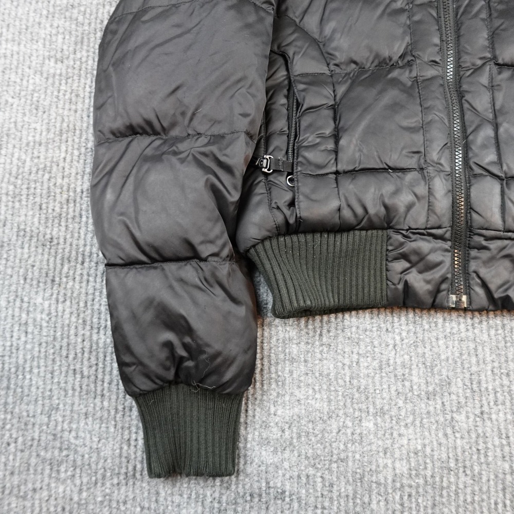The North Face 550 Down Jacket Womens Small Black Hooded Quilted Puffer Full Zip - Picture 3 of 11